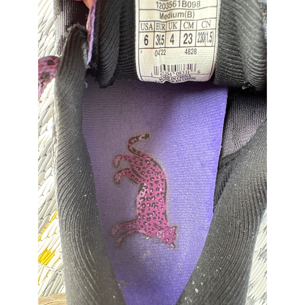 Brooks Ghost 14 Womens Running Shoes Leopard Print Black Purple Sneakers Size 6 - Picture 12 of 12